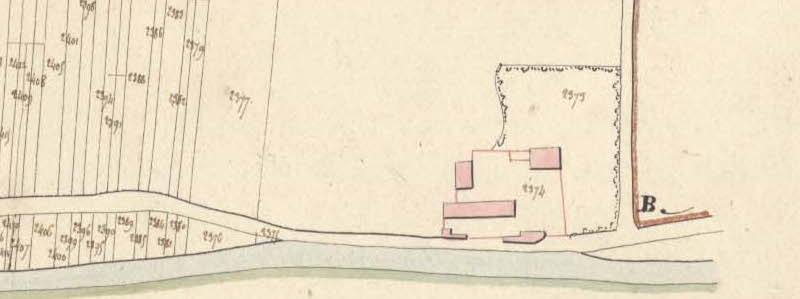 Le moulin à Tan sur le plan du cadastre de 1827