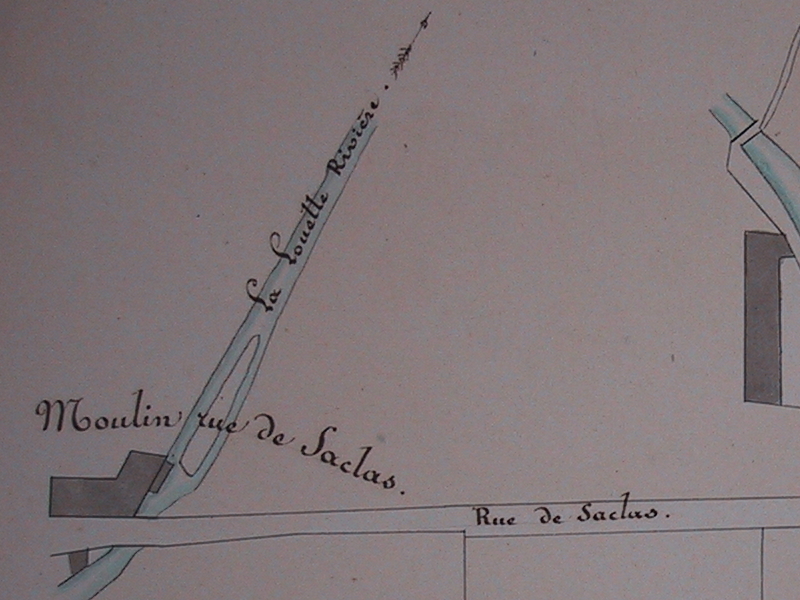 Le moulin Bonté sur un plan de 1854 (AD91, cliché Frédéric Gatineau)