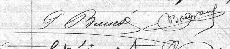 Signature de Bouché et de son gendre Bouvard en 1899