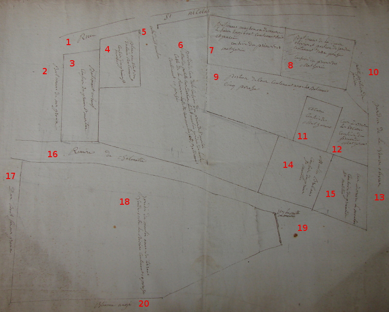 Premier plan XVIIIe du moulin Braban (AME 6Fi 6-1)