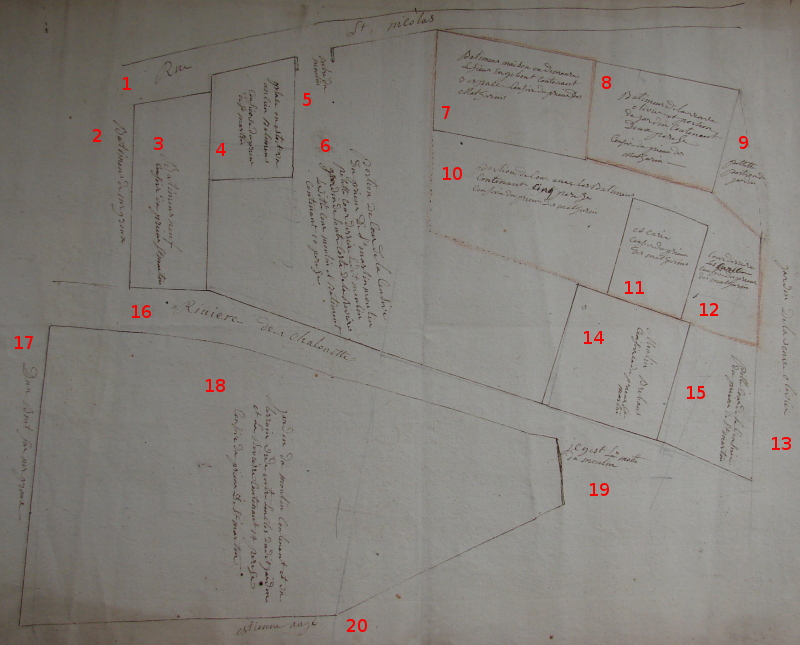 Premier plan XVIIIe du moulin Braban (AME 6Fi 6-1)