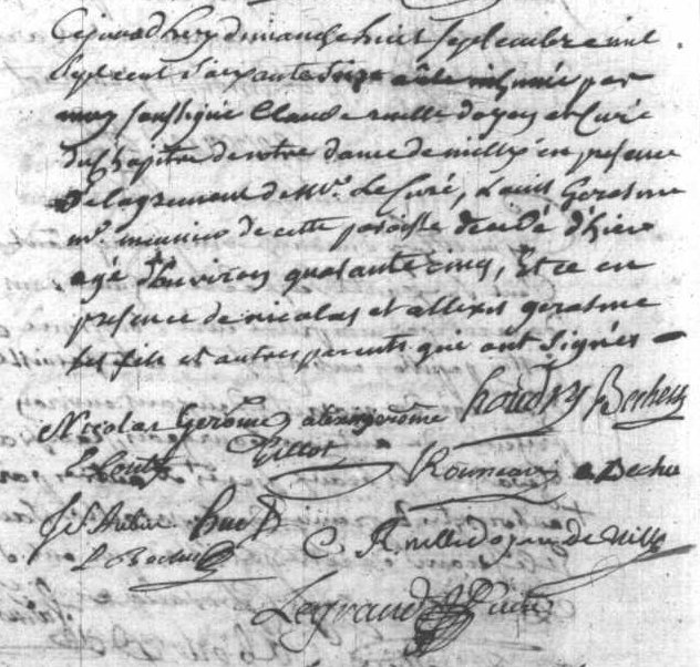Acte d'inhumation de Louis Gérosme (7 septembre 1776)