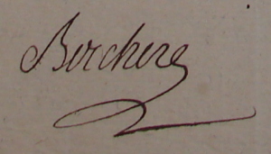 Signature de Berchère en 1792