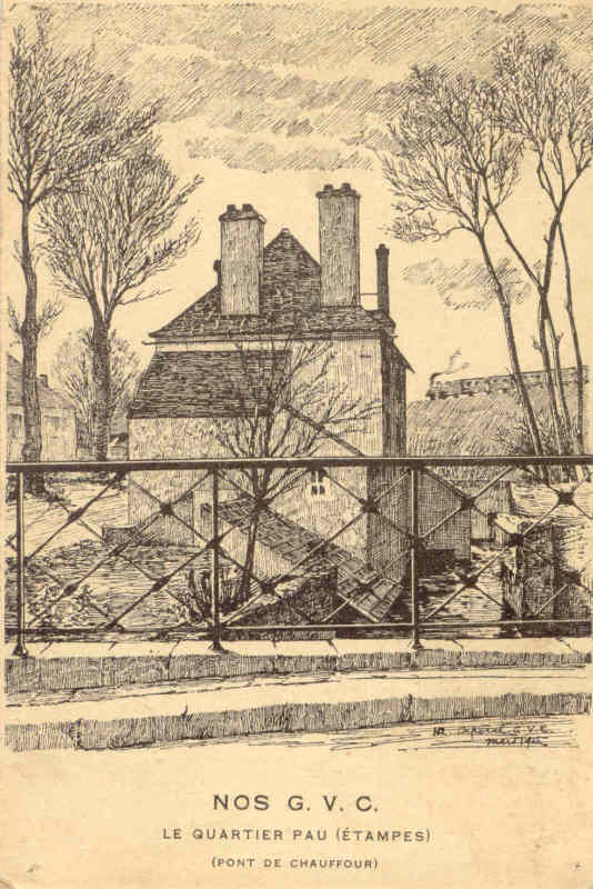 Le moulin de l'Ouche en mars 1915 (dessin d'un caporal GVC)