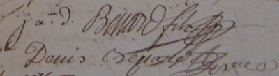 Signatures de Benard père et fils en 1787