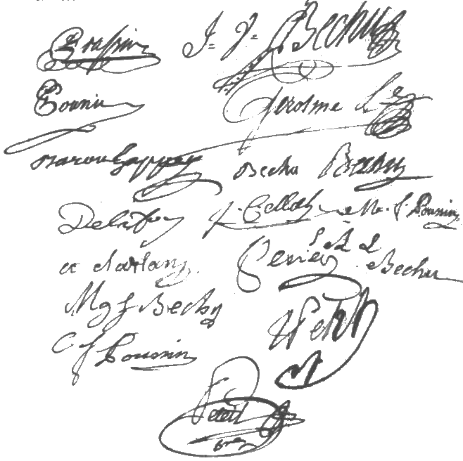 Signataire de l'acte de mariage Poussin-Béchu (1800)