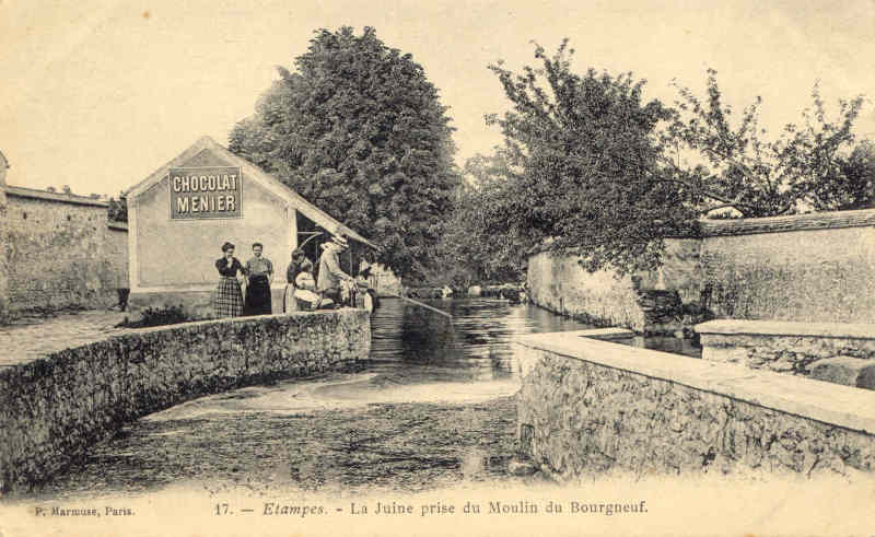Le moulin du Bourgneuf en 1904 (carte postale Marmuse n°17)