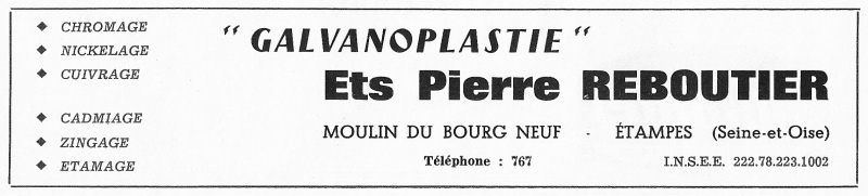 Réclame dans le Bulletin municipal de 1964
