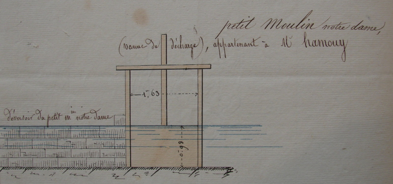 Vanne du moulin Notre-Dame en 1831 (AD91 7S 43)