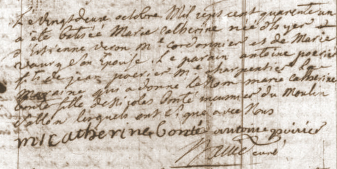 Registre paroissial de Sain-Gilles d'Etampes, 22 octobre 1741