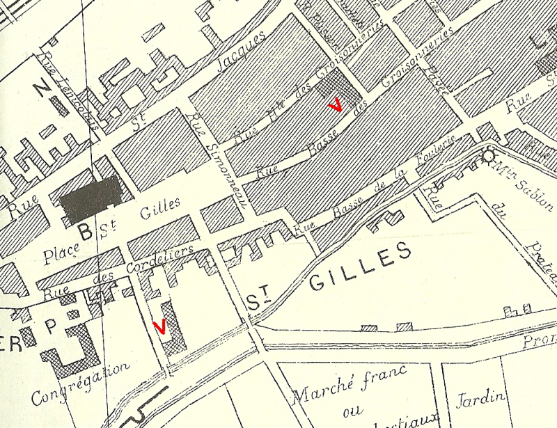 Les deux moulins à vapeurs étampois en 1881 (plan de Léon Marquis)