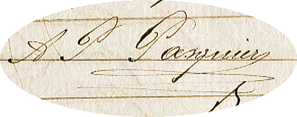 Signature d'Armand Paulin Pasquier lors de son mariage en 1872