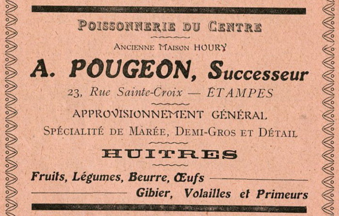 A. Pougeon, poissonnier à Etampes (1913)