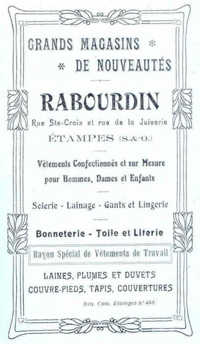Rabourdin, réclame de 1925