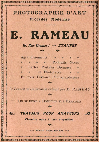 Réclame pour Rameau dans l'Almanach de 1913