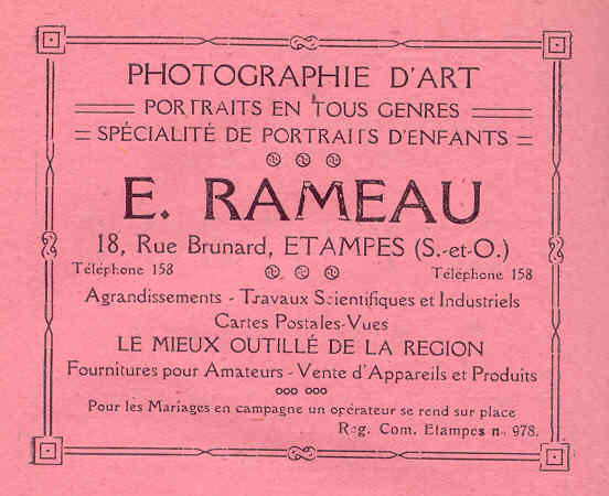 Réclame pour Rameau dans l'Annuaire de 1925