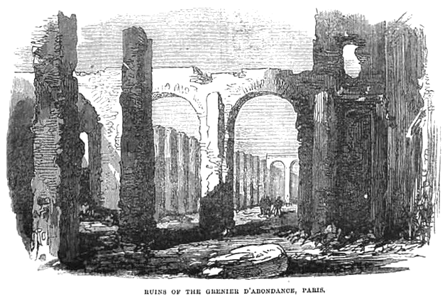 Ruines du Magasin d'Abondance incendié en 1871