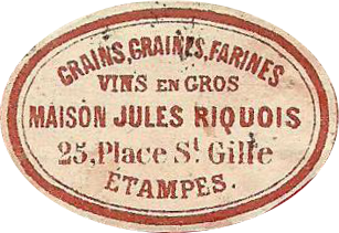 Jules Riquois, marchand de grains à Etampes en 1872