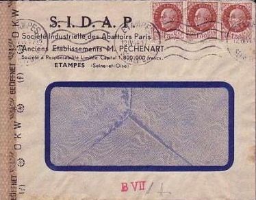 Courrier SIDAP du 12 mars 1944