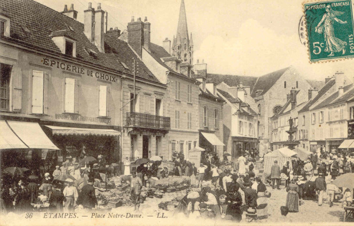 L'épicerie Thomine en 1913 (cliché Lévy, carte postale n°36)