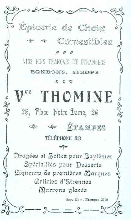 Réclame pour Thomine en 1925