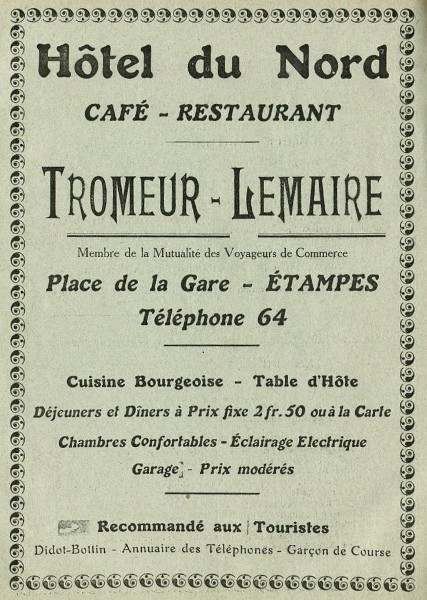 Réclame pour Tromeur-Lemaire dans l'Almanach de 1913