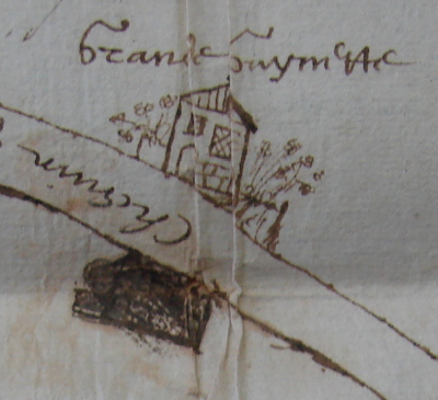Croquis de la Grande Guinette au XVIIe siècle (cliché Bernard Gineste, © Corpus Étampois)