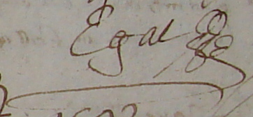 Signature de Simon Egal (Saint-Basile 26 décembre 1591)