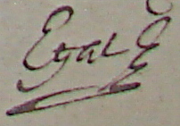 Signature de Simon Egal (Saint-Basile 22 juin 1595)