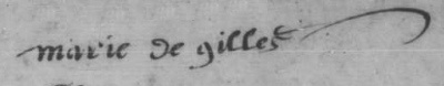 Signature de Marie de Gilles (Notre-Dame, 8 janvier 1614)