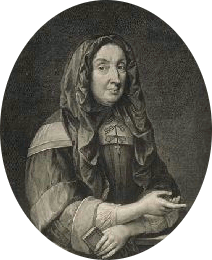 Madeleine de Lamoignon (gravure de Gerard Edelinck, 1640-1707, d'après un portrait par Eustache Le Sueur, 1616-1655)