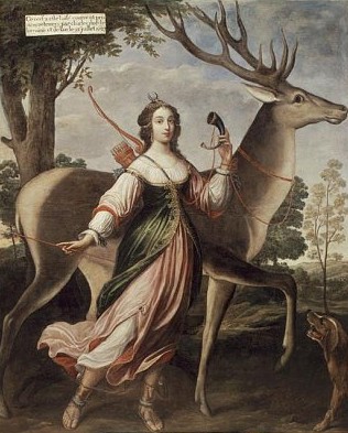 Marie de Rohan duchesse de Chevreuse, peinte par Claude Deuet en Diane chasseresse