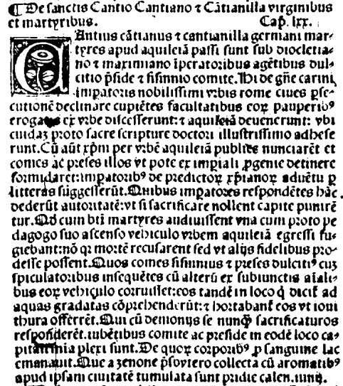 Catalogue des Saints de Petrus de Natalibus, édition lyonnaise de 1516