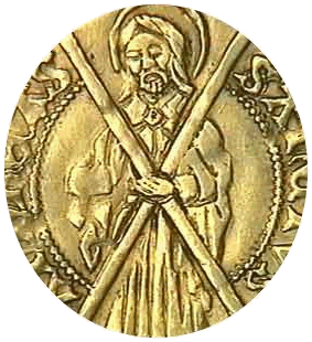 Saint André sur un Florin de Charles le Téméraire (vers 1475)