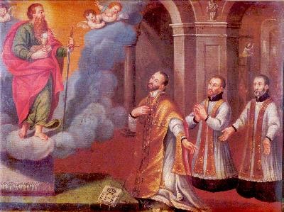 Saint Paul inspirateur des trois fondateurs des Barnabites (toile non identifiée reprise du site des Barnabites d'Espagne)