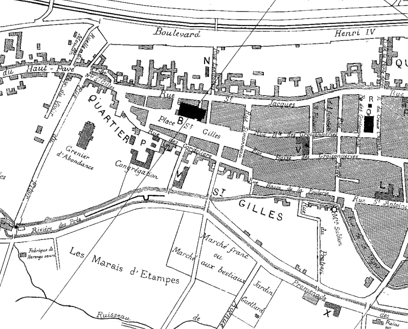 Plan du quartier Saint-Gilles en 1881 selon Léon Marquis