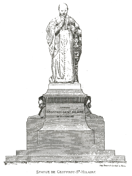 Dessin de la statue de Geoffroy-Saint-Hilaire par Léon Marquis en 1881