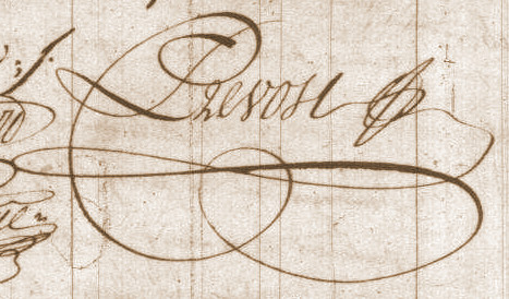 Signature de Michel Prevost en 1800