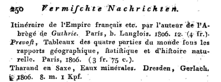 Allgemeine geographische Ephemeriden 21 (1806), p. 250