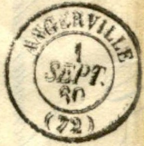 Courrier d'Angerville de 1860