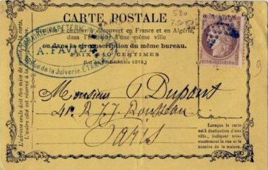 Carte postale de 1874