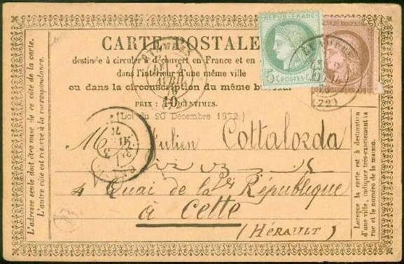 Carte postale de 1876