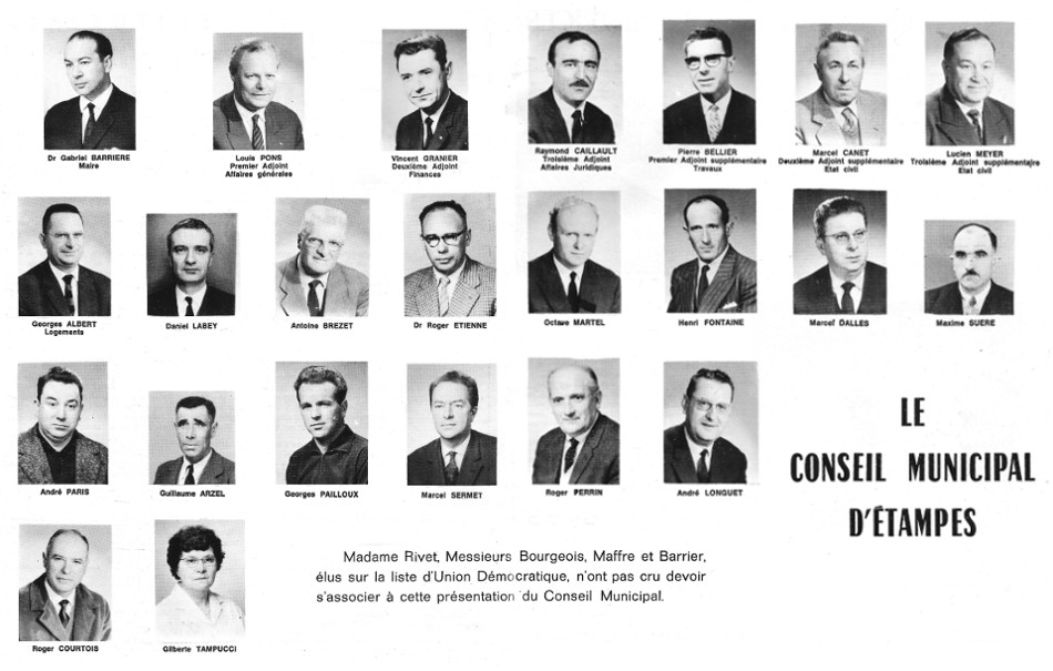 Le conseil municipal d'Etampes en 1968