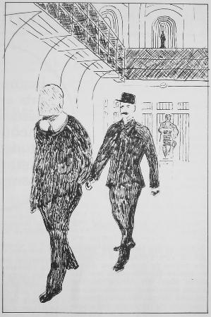 Un prisonnier cagoulé à Etampes (Dessin de l'Illustration, 1893)