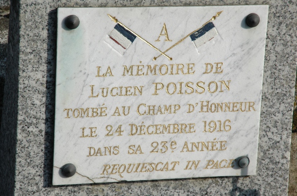 Plaque à la mémoire de Lucien Poisson