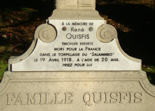 Cénotaphe de René Quisfis au cimetière de Notre-Dame ancien d'Etampes
