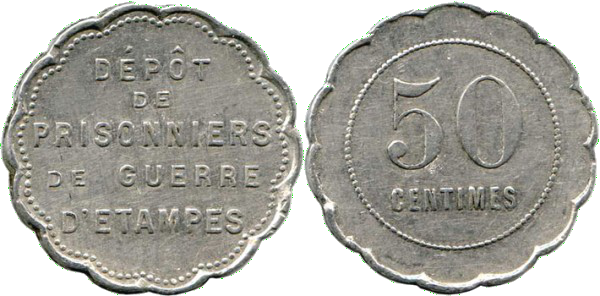 Monnaie de nécessité du dépôt de prisonniers d'Etampes