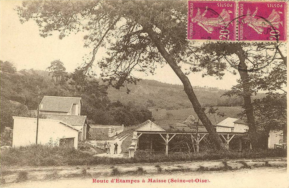Route d'Etampes, à Maisse (carte postale de 1931)