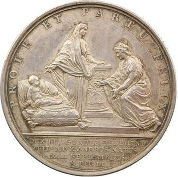 Médaille frappée à l'occasion de la naissance du duc de Bourgogne (1751)