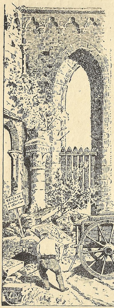 Ruines de Sainte-Croix (dessin de René Ravault père, 1897)